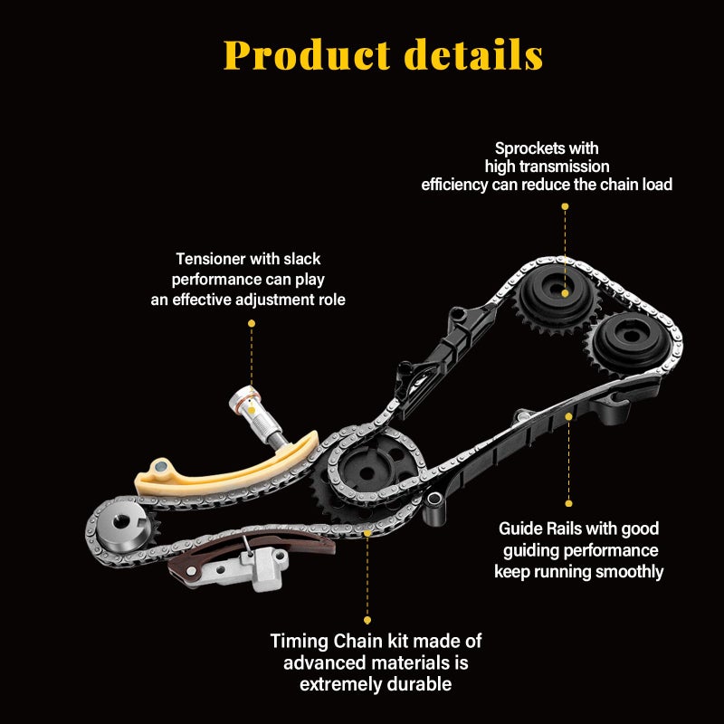 OCPTY Timing Chain Kit fit 1999-2000 for Volkswagen EuroVan 2.8L1999-2002 for Volkswagen Golf 2.8L 1999-2002 for Volkswagen Jetta 2.8L 1999-2000 for VW EuroVan 2.8L 1999-2002 for VW Golf Jetta 2.8L - Image 3